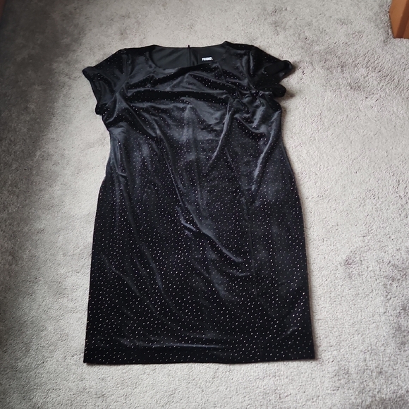 Yokko Dresses & Skirts - Yokko Black Gold Sparkle Velour Sheath Dress SIZE 4XL Ruched Party Cocktail
